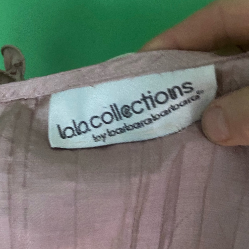 Vintage 80s BB Collections barbara barbara Mauve pink Ruffle Peplum Blouse - Picture 9 of 9